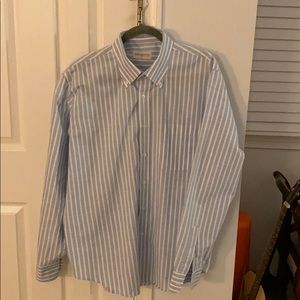 Mudo collection striped linen dress shirt XL